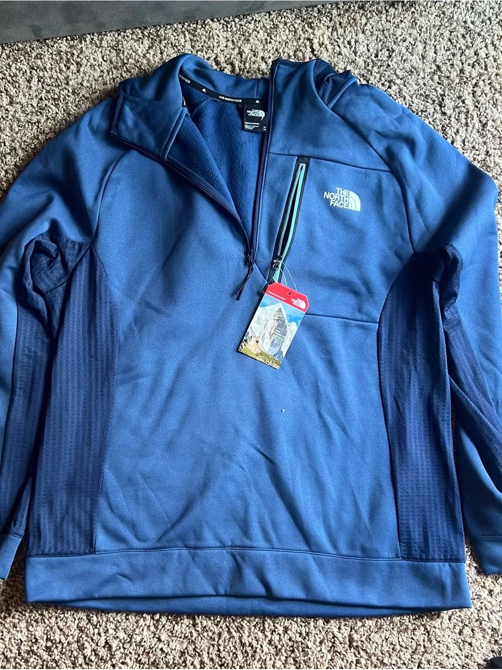 NWT North Face Men’s Mountain Athletics Full Zip Fleece Shady Blue Size XL